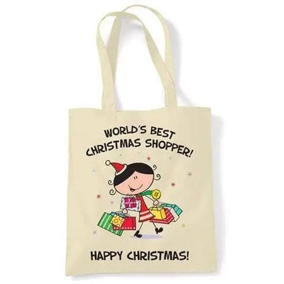 Worlds Best Christmas Shopper Shoulder Bag