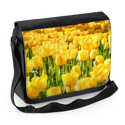 Yellow Tulips Laptop Messenger Bag