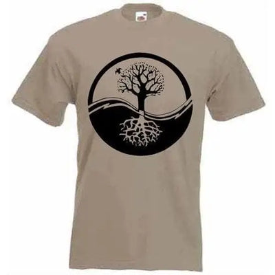 Yin & Yang Tree Of Life T-Shirt XL / Khaki