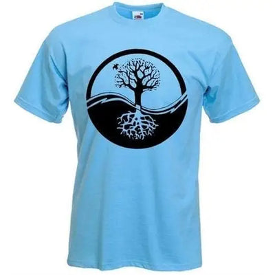 Yin & Yang Tree Of Life T-Shirt XL / Light Blue
