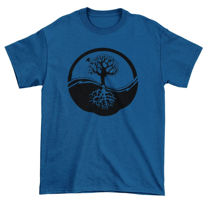 Yin & Yang Tree Of Life T-Shirt - XL / Royal Blue - Mens