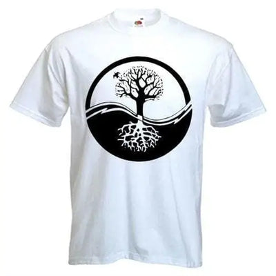 Yin & Yang Tree Of Life T-Shirt XL / White