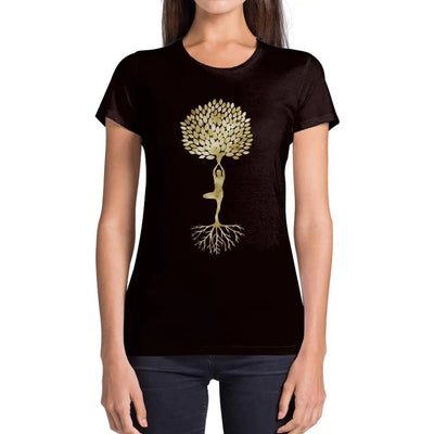 Yoga Tree of Life Vrikasana Tree Pose Women's T-Shirt Large