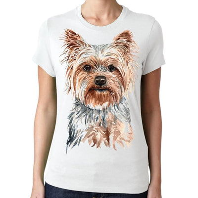 Yorkshire Terrier Yorkie Portrait Cute Dog Lovers Gift Womens T-Shirt