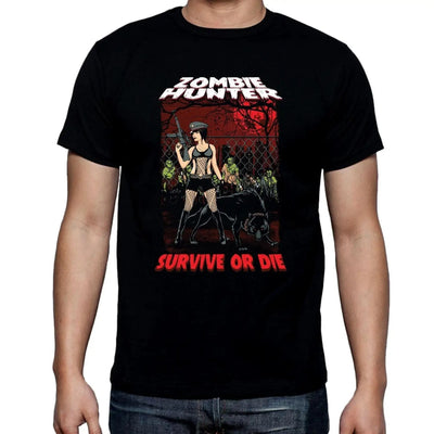 Zombie Hunter Halloween Men's T-Shirt 3XL