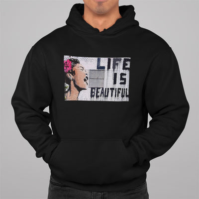 Banksy Life is Beautiful Pouch Pocket Hoodie