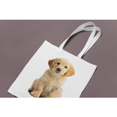 Golden Retriever Puppy Tote Bag - Cute Shopping Bag for Dog Lover