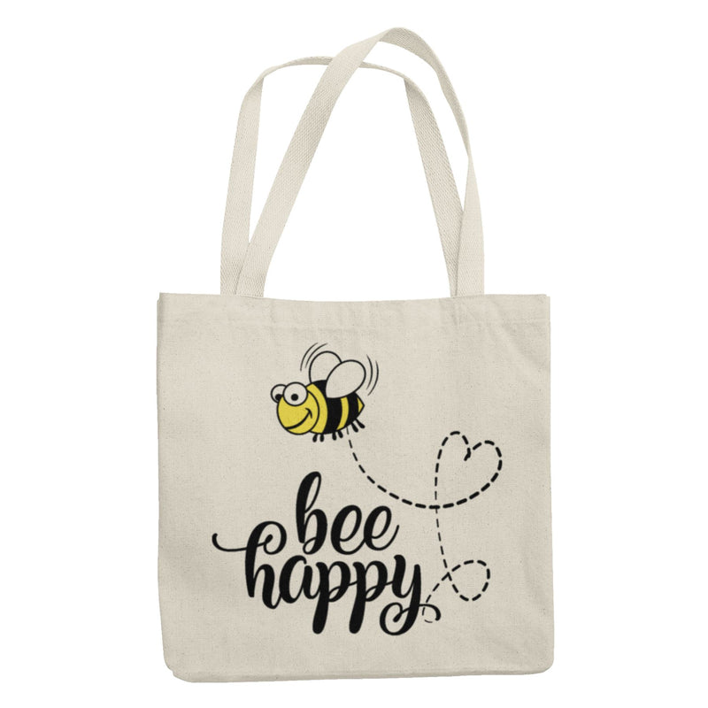 Bee Happy Tote Bag - Re-usable Shopping Bag with Cute Bee Design