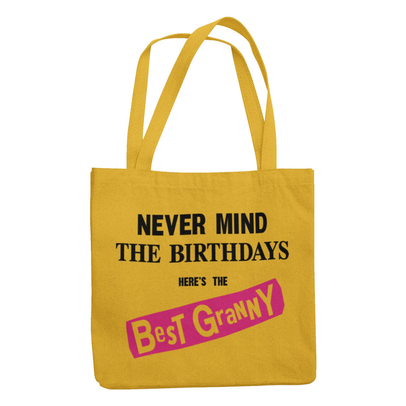Never Mind the Birthdays Best Granny Tote Bag - Funny Gran Grandma Birthday Gift Sex Pistols Punk