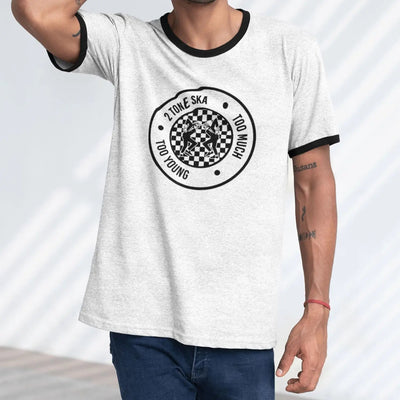 2 Tone Skankers Too Much Too Young Rude Boy Contrast Ringer T-Shirt