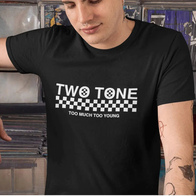 2 Tone Too Much Too Young Narrow Logo Men's Ska T-Shirt