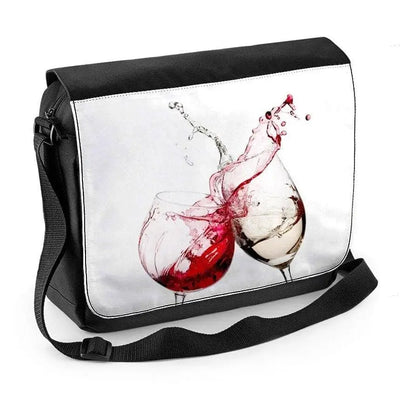 2 Wine Glasses Clinking Laptop Messenger Bag