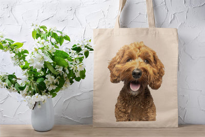 Cute Cockapoo Tote Bag - Re-usable Shopping Bag For Dog Lover - Cockerpoo