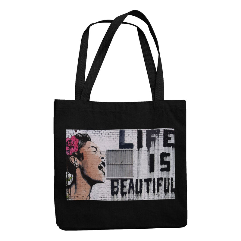 Banksy Life is Beautiful Tote Bag