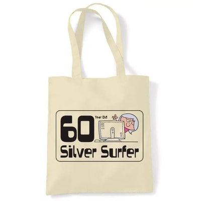 60 Year OId Silver Surfer 60th Birthday Tote Bag