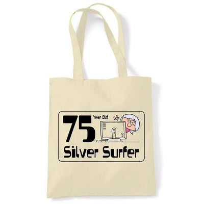 75 Year OId Silver Surfer 75th Birthday Tote Bag