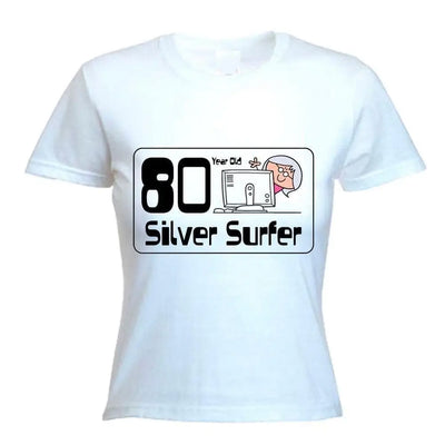 80 Year Old Silver Surfer 80th Birthday Women's T-Shirt