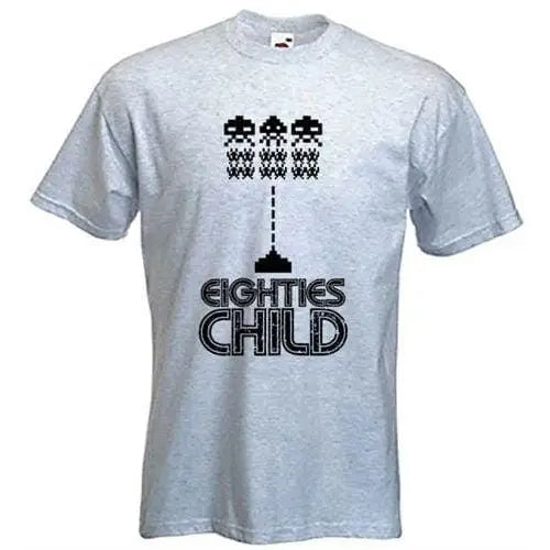 80s Child Fancy Dress T-Shirt L / Light Grey