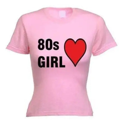 80s Girl 1980s Fancy Dress Women's T-Shirt M / Light Pink