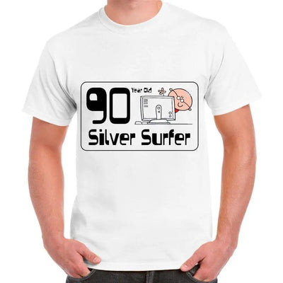 90 Year Old Silver Surfer 90th Birthday Men's T-Shirt