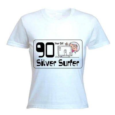 90 Year Old Silver Surfer 90th Birthday Women's T-Shirt
