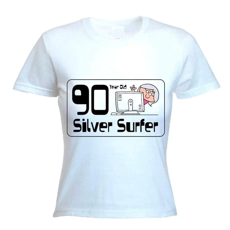 90 Year Old Silver Surfer 90th Birthday Women&