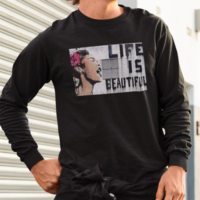 Banksy Life is Beautiful Long Sleeve T-Shirt