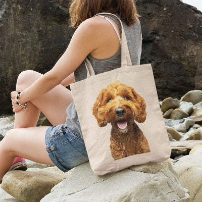 Cute Cockapoo Tote Bag - Re-usable Shopping Bag For Dog Lover - Cockerpoo