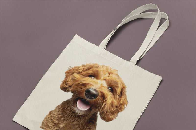 Cute Cockapoo Tote Bag - Re-usable Shopping Bag For Dog Lover - Cockerpoo