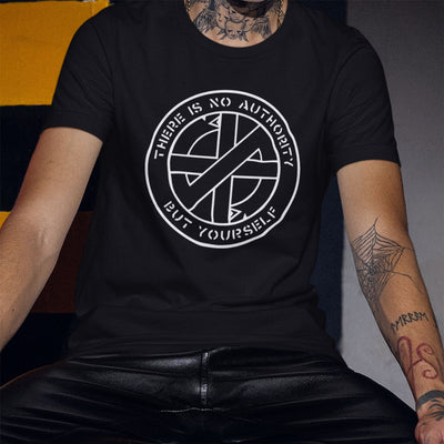 Crass No Authority But Yourself Men's T-Shirt - Hardcore Punk Anarchist