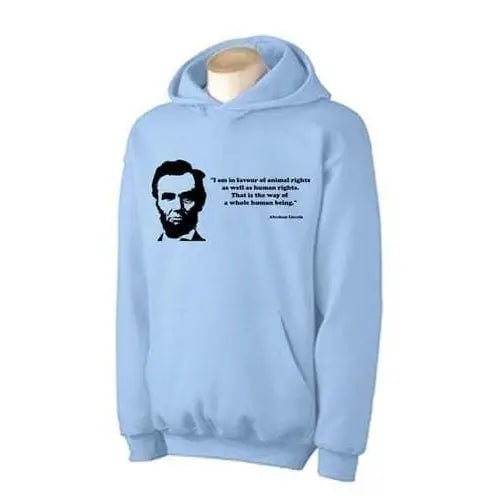 Abraham Lincoln Quote Hoodie L / Light Blue