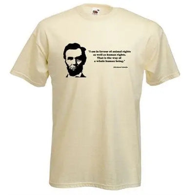 Abraham Lincoln Quote Men's Vegetarian T-Shirt L / Cream
