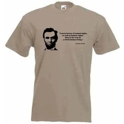 Abraham Lincoln Quote Men's Vegetarian T-Shirt L / Khaki