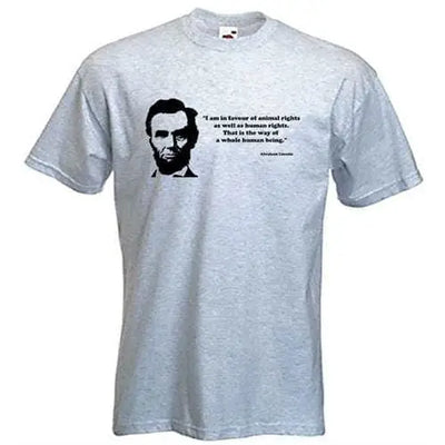Abraham Lincoln Quote Men's Vegetarian T-Shirt L / Light Grey