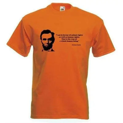 Abraham Lincoln Quote Men's Vegetarian T-Shirt L / Orange