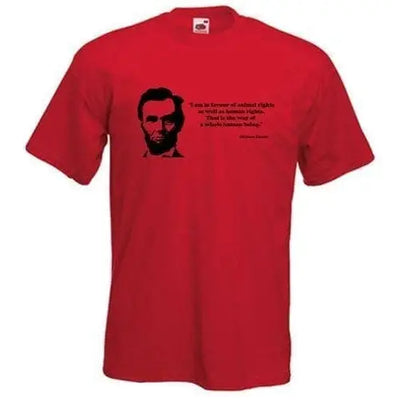 Abraham Lincoln Quote Men's Vegetarian T-Shirt L / Red