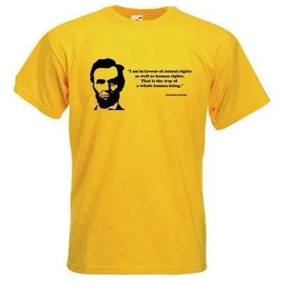 Abraham Lincoln Quote Men's Vegetarian T-Shirt L / Yellow