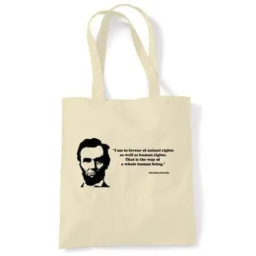 Abraham Lincoln Quote Shopping Bag Cream