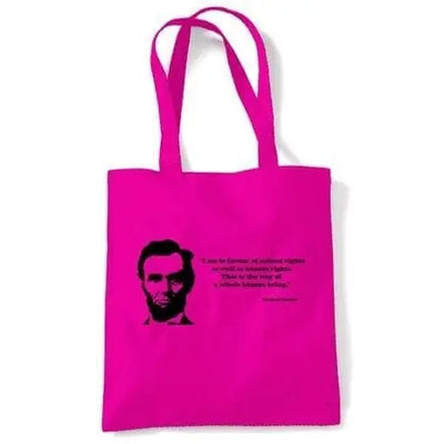 Abraham Lincoln Quote Shopping Bag Dark Pink