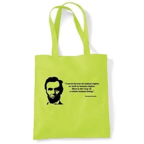 Abraham Lincoln Quote Shopping Bag Lime Green