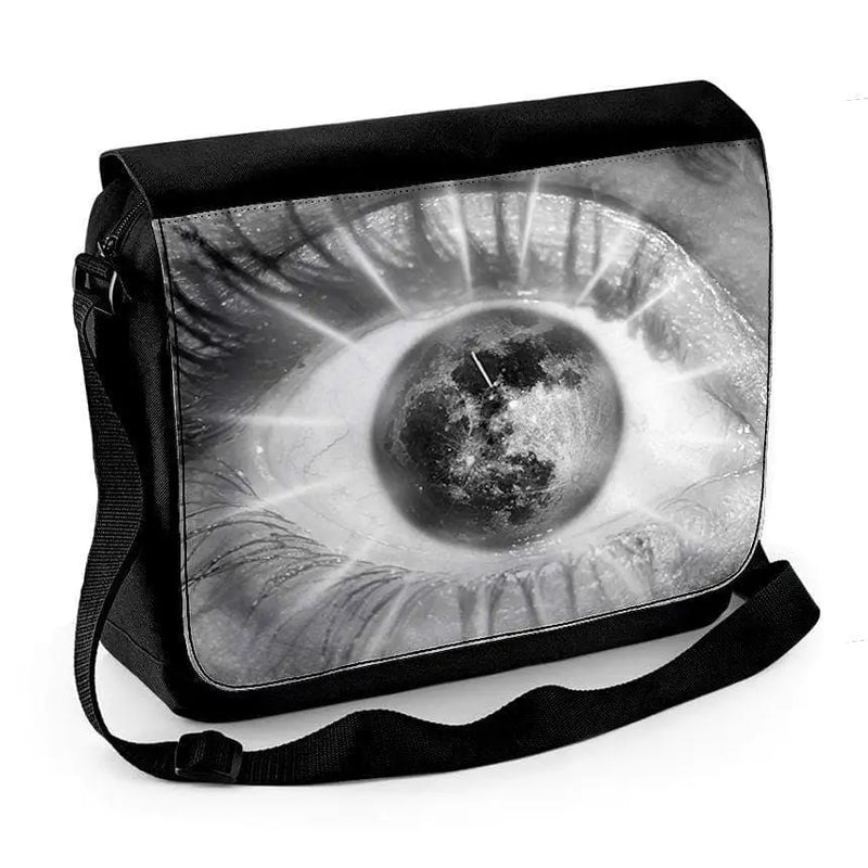 Abstract Eye with Moon Laptop Messenger Bag
