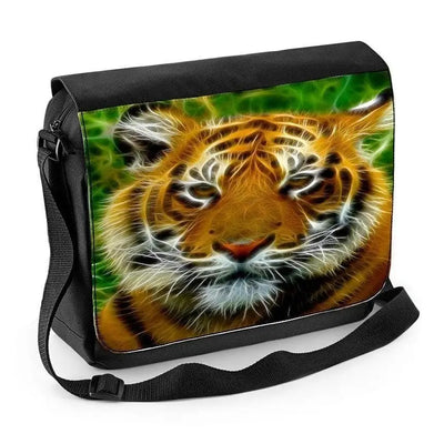 Abstract Tiger Face Laptop Messenger Bag