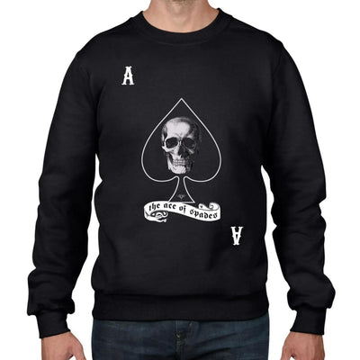 Ace of Spades Skull Men's Sweatshirt Jumper L / Black