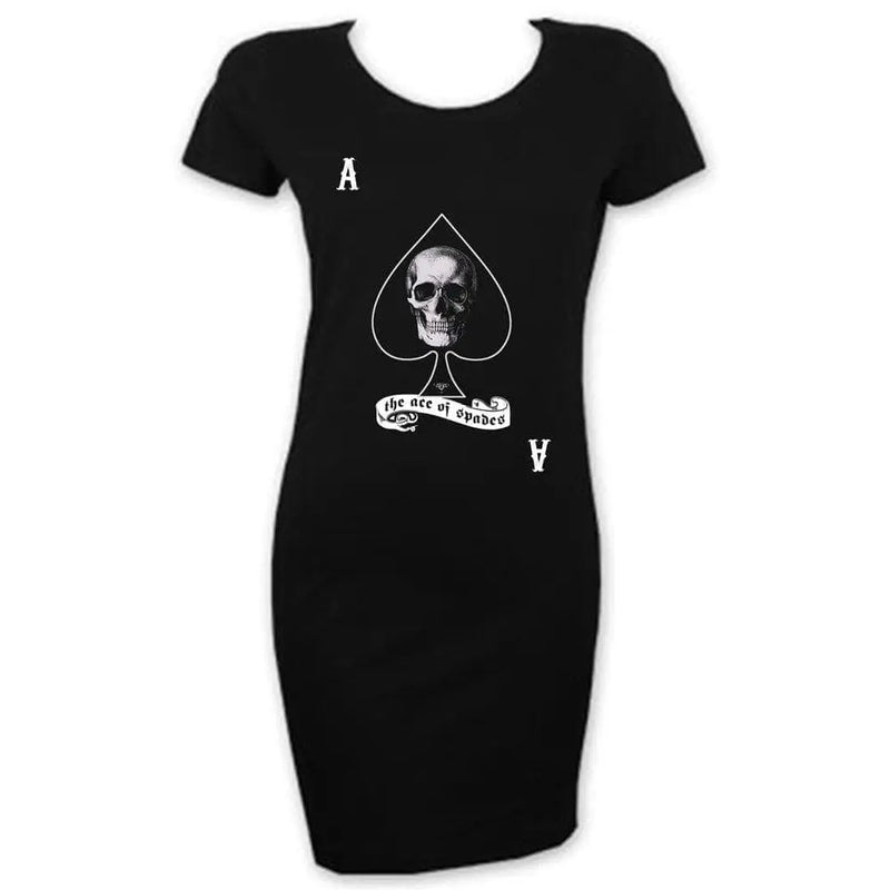 Ace Of Spades Skull Short Sleeve T Shirt Dress
