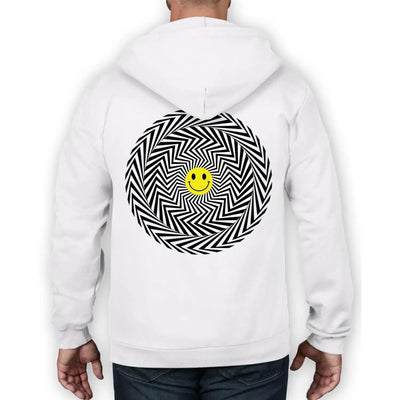 Acid Trip Smiley Face Full Zip Hoodie M