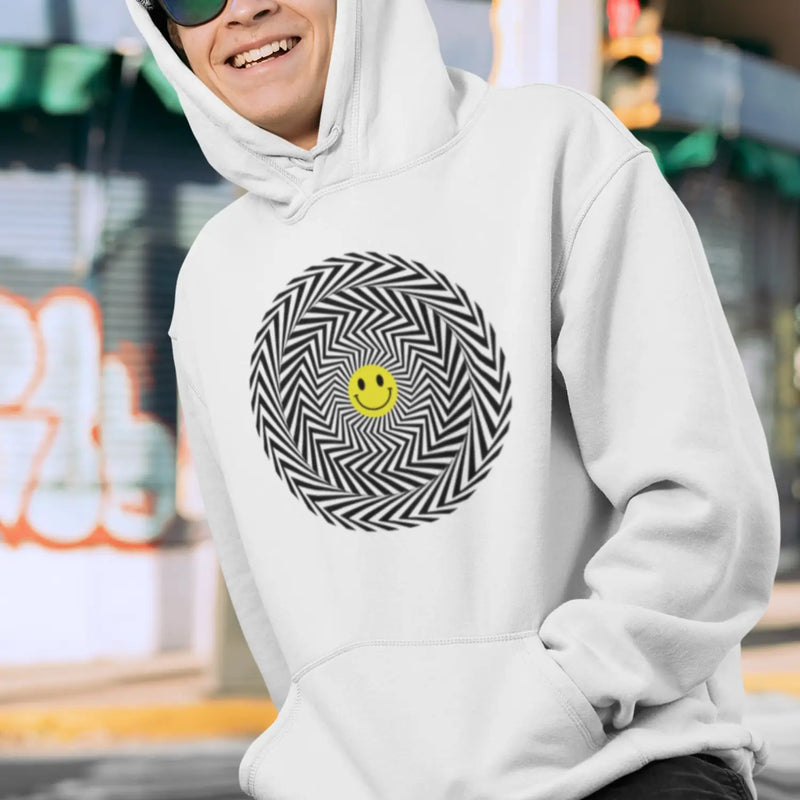 Acid Trip Smiley Face Pouch Pocket Hoodie - Hoodie