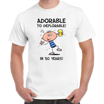 Adorable To Deplorable Men's 50th Birthday Present T-Shirt XXL