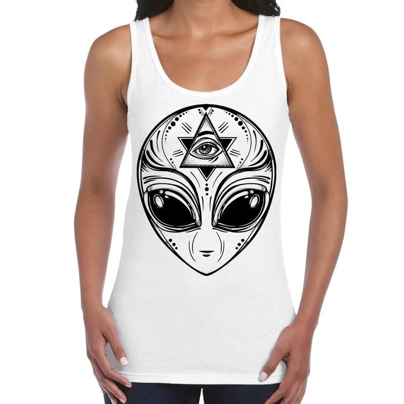 Alien Face Area 51 UFO Large Print Women&