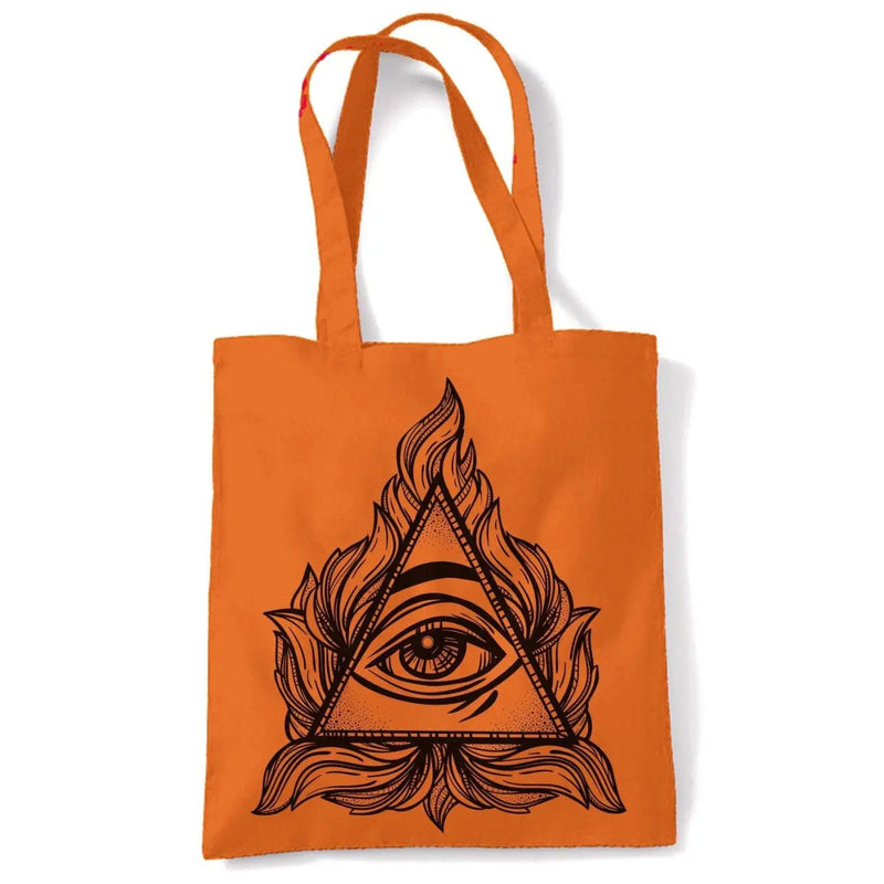 All Seeing Eye In A Triangle Illuminati Large Print Tote Shoulder Shopping Bag