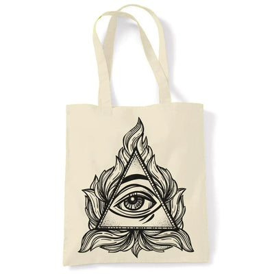 All Seeing Eye In A Triangle Illuminati Large Print Tote Shoulder Shopping Bag